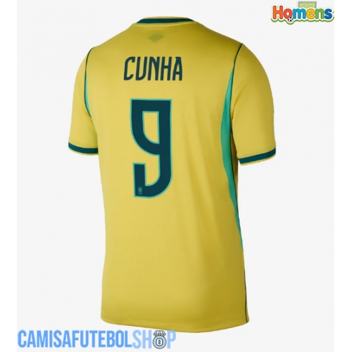 Camisa de time de futebol Brasil Matheus Cunha #9 Replicas 1º Equipamento Mundo 2026 Manga Curta